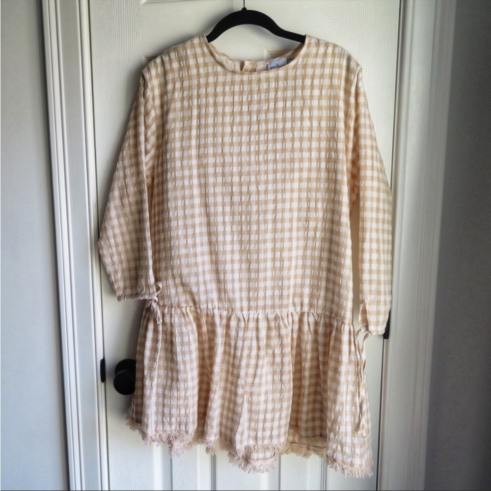Princess Polly Size 4 Yellow & White Gingham Dress Ruffle Trim